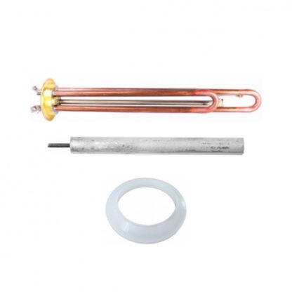 Комплект ТЭН RF 2000W(700+1300), TW PREMIUM, медь, D64мм, М4, клеммы под винт, L305мм, 220V+ прокладка + анод, 50854K – фото 7