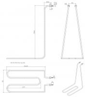 Фторопластовый ТЭН 373-90-13/2,3 Jф 220 – фото 14